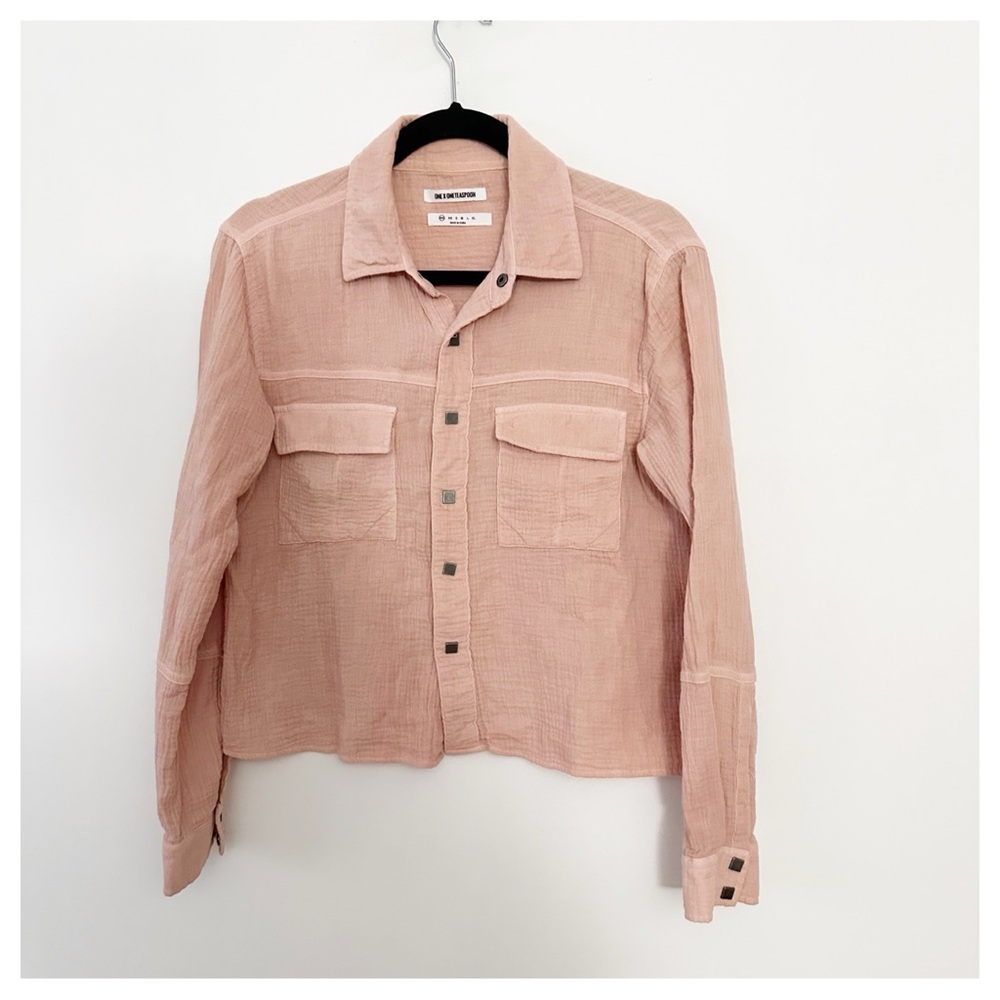One x one teaspoon button down shirt coral‎ color 100% cotton boxy XXS